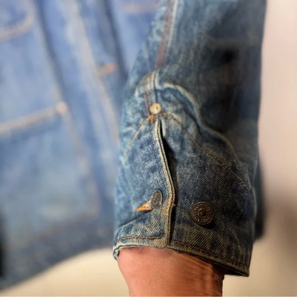 VINTAGE Polo Ralph Lauren authentic Denim Chore Flannel Lined jacket coat L USA! - Picture 8 of 16